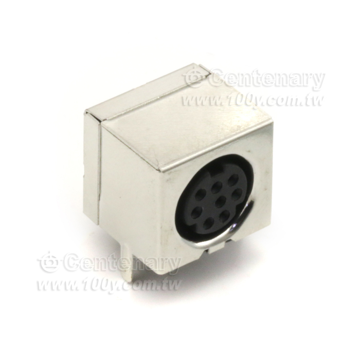 Mini DIN 8P 母固定座90° - 129829 產品圖片