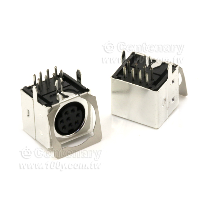 Shielded Double mini-DIN  PCB Mount Socket - 10271 Product Image