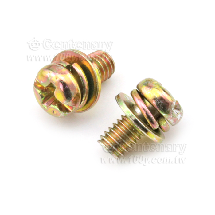 Pan Head-Machine Screws + Washer +  Spring Washer - 23097 Product Image