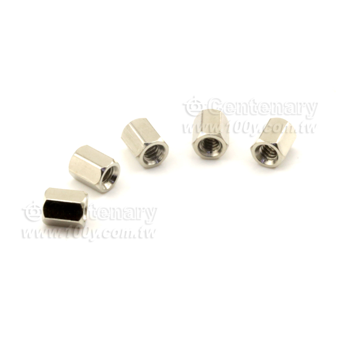 銅鍍鎳-英制(粗牙)六角銅柱雙通6mm - 153814 產品圖片