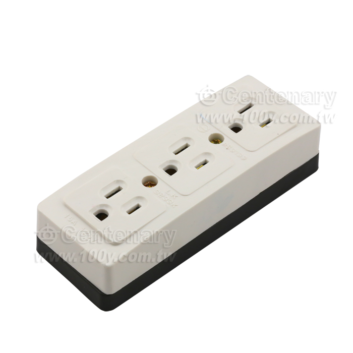 付接地三聯明插座15A/125V - 12108 產品圖片