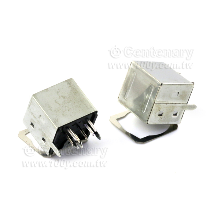 Shielded Double mini-DIN  PCB Mount Socket - 12657 Product Image