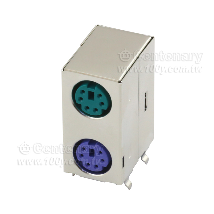 Shielded Double mini-DIN  PCB Mount Socket - 18924 Product Image