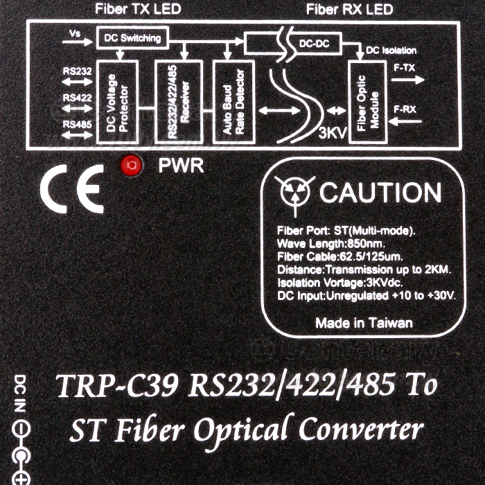 RS232/422/485 Isolated  To Fiber Optical  Converter - 29431 Product Image