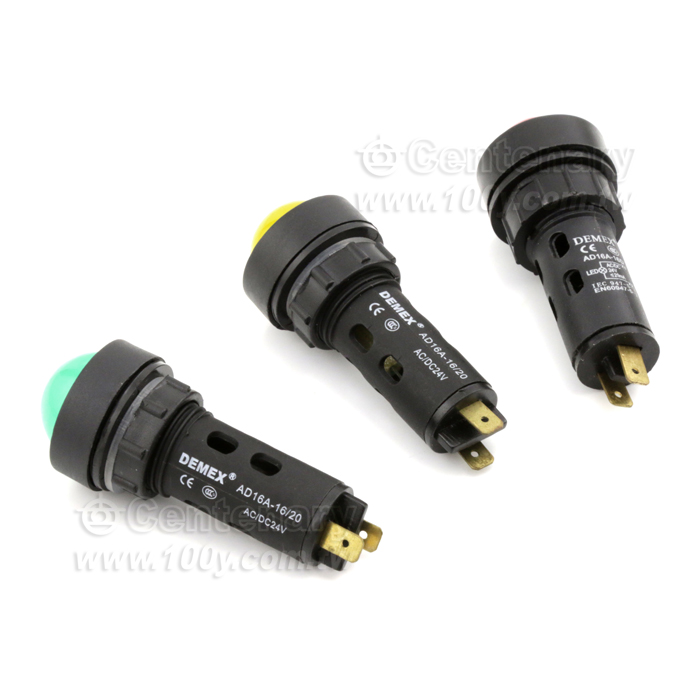 M16 圓凸型LED燈 24V 綠 - 30617 產品圖片