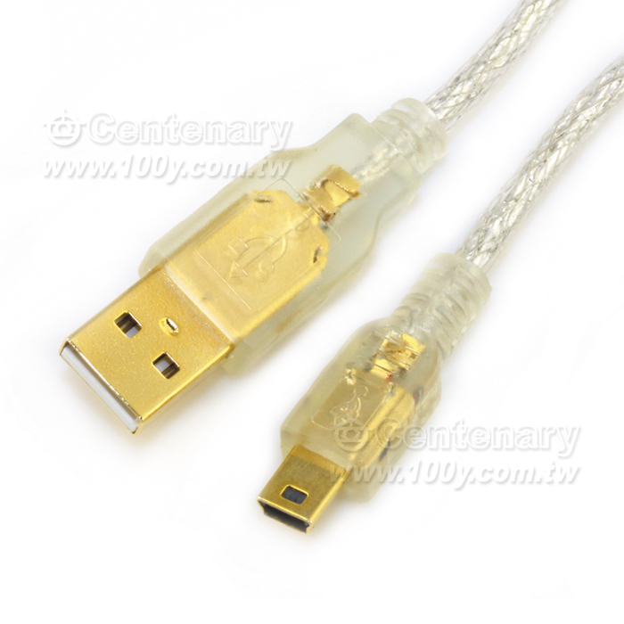 USB鍍金A公-迷你5P/25cm - 31876 產品圖片