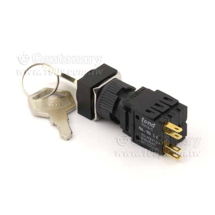 16m/m鑰匙圓型開關2段 IP40 (ROHS) - 48757 產品圖片