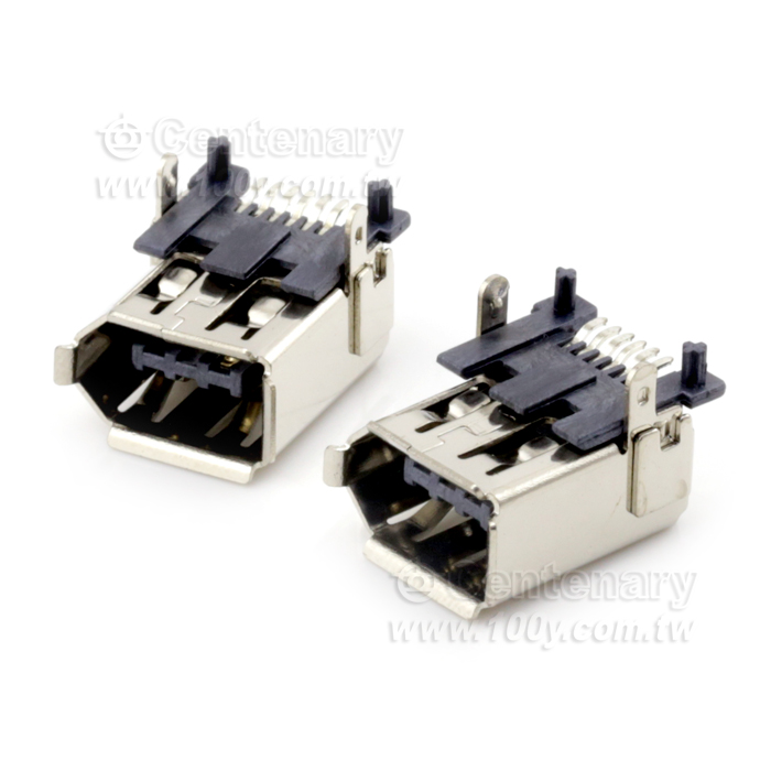 IEEE 1394 6PIN RECEPTACLE  SMT 90° TYPE - 51072 Product Image