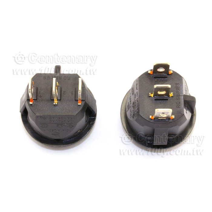 不帶燈-黑按鈕/黑底3P(RoHS) - 52435 產品圖片