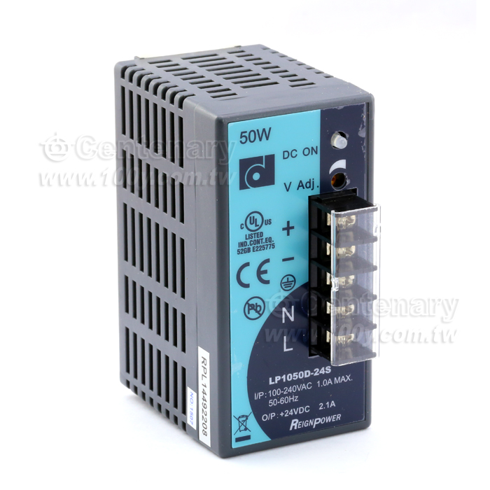 50WI/P:90~264V  O/P:24V,2.1A單組交換式電供器(ROHS) - 53389 產品圖片