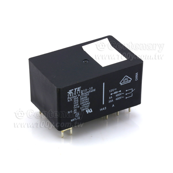Potter & Brumfield_92 Series Two-Pole,30Amp PC Board or Panel Mount Relay - 64843 Product Image