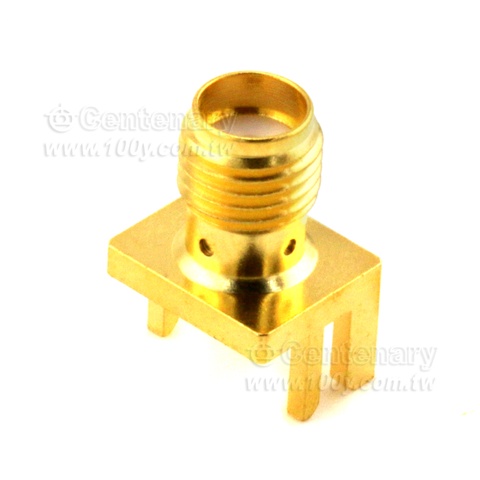 SMA jack PCB mount end launch (T=1.73) with tab contact (W=0.5;T=0.25;L=2.55); 18GHz VSWR1.2 - 56829 Product Image