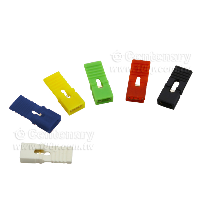 P:2.54 長柄跳線帽-短路帽 H: 13.5mm  黃色【ROHS】 - 57002 產品圖片
