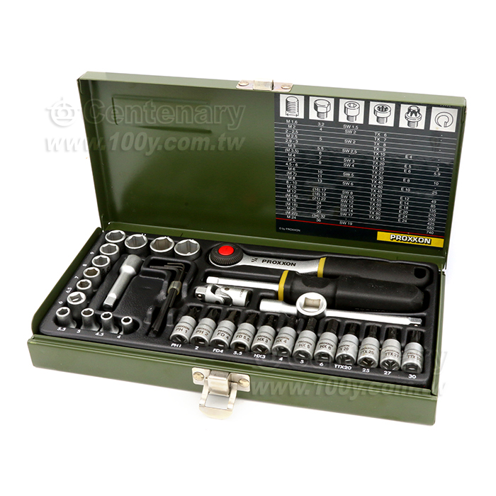 Precision engineer's set with 1/4'' square drive, 36-piece set - 64236 Product Image