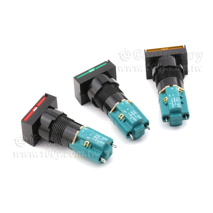 16m/m Illuminated Rectangular Push Button Switch (Momentary) - 64725 Product Image