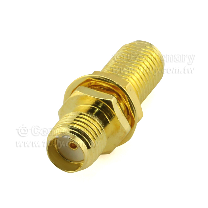 All Copper Gold Plated SMA Double Female Outside the Hole With a Screw Nut - 104851 Product Image