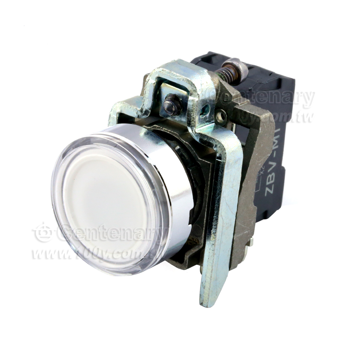 施耐德_LED 照光按鈕開關 220V  白 - 105618 產品圖片