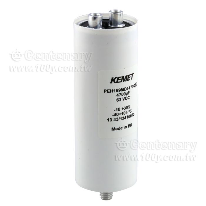 Capacitor, aluminum, 4700 uF, -10/+30% Tol, -40/+105C, 63V@105C - 80041 Product Image