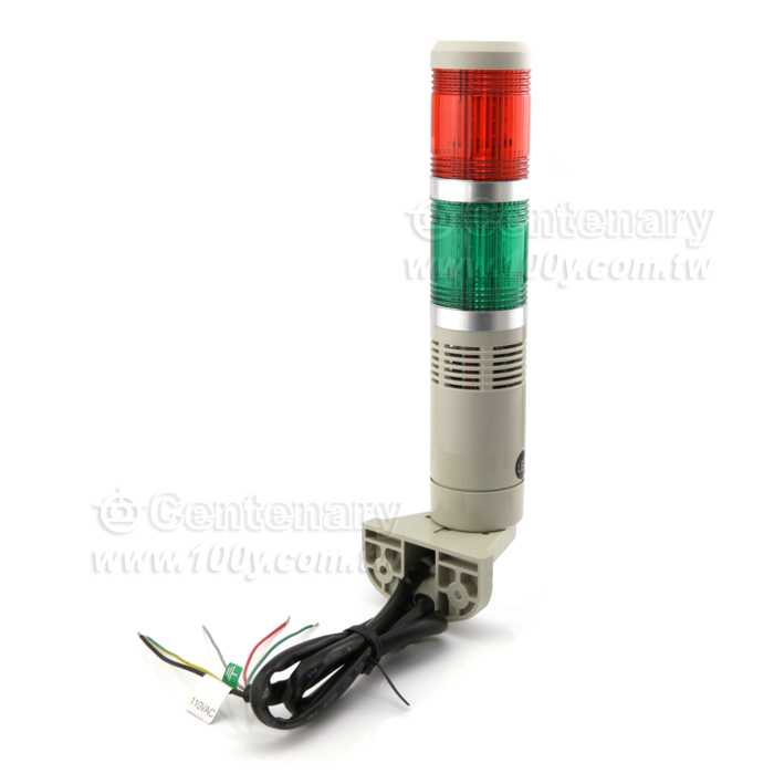 φ50mm側掛式LED二層帶蜂鳴警示燈110VDC 紅綠 - 117641 產品圖片