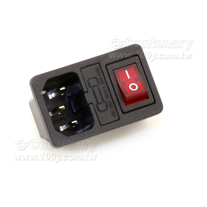 C14 3P帶燈 三合一插座推入式 - 86853 產品圖片