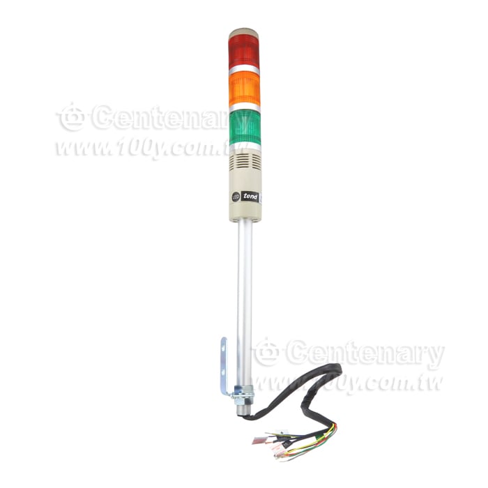 φ40 桿式三層閃光蜂鳴警示燈 紅橙綠 LED 24V - 138951 產品圖片