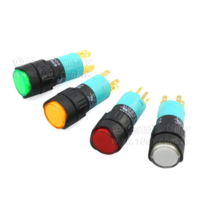圓形復歸IP40.插端1P+深綠+24V - 87740 產品圖片
