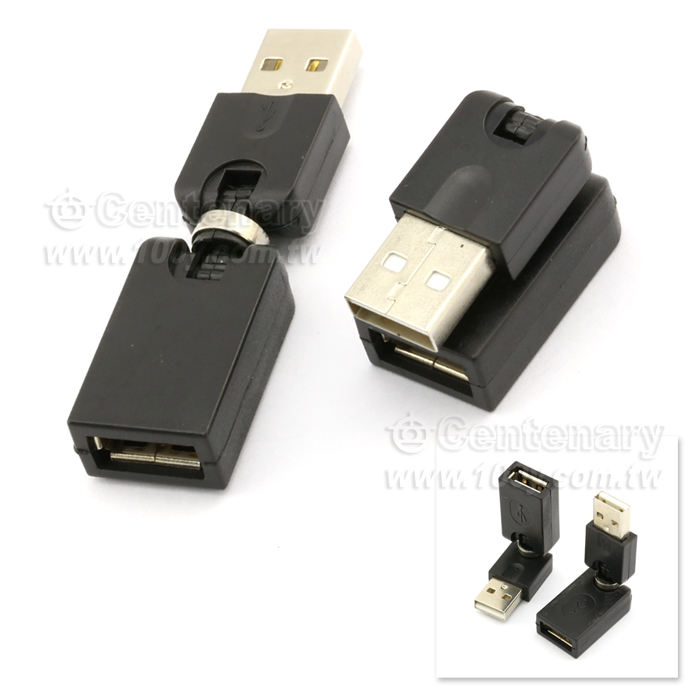 摺疊式USB轉接頭 A公-A母 黑色 - 89369 產品圖片