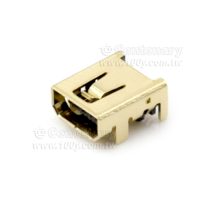 MiniUSB 8P/F 180° 1u" 鍍鎳 ROHS - 92074 產品圖片