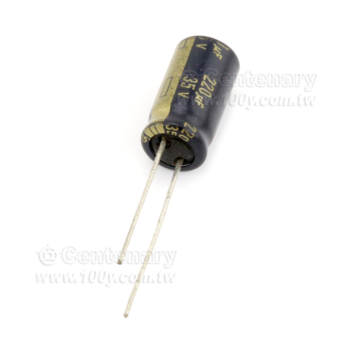 Panasonic_ 220uF/35V Low Impedance Aluminum Electrolytic Capacitor - 66216 Product Image