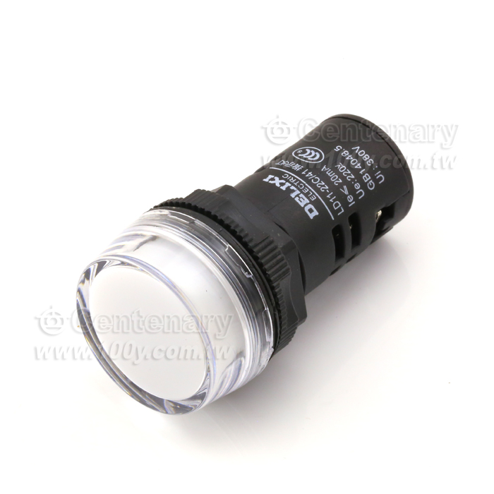 φ22 全塑罩長殼-指示燈 白色 AC220V - 115938 產品圖片