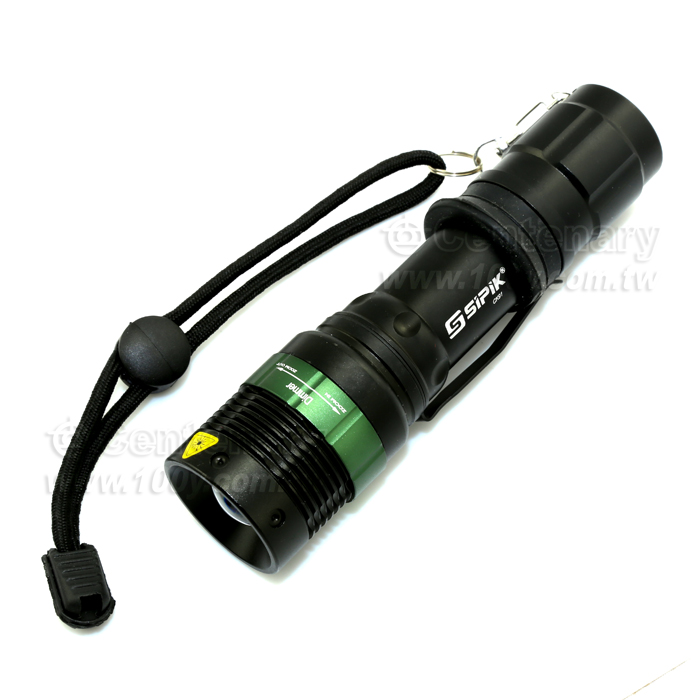 單手電筒+18650電池1粒+充電器+手電繩 - 96046 產品圖片
