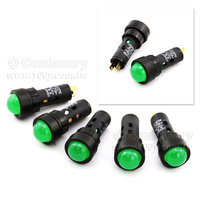 M16 凸型LED指示燈 A110V 綠色 - 97612 產品圖片