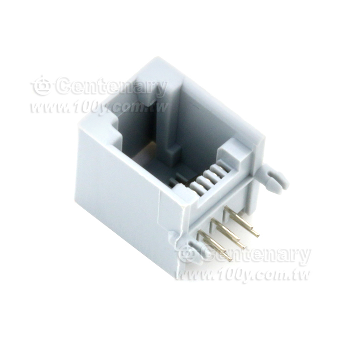 RJ12 電話插座 6P6C 灰色PCB 90° - 97657 產品圖片