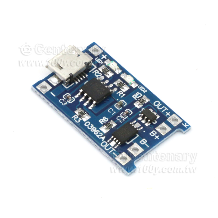 1A 鋰電池充電板-帶過充過放保護 MICRO USB - 98765 產品圖片