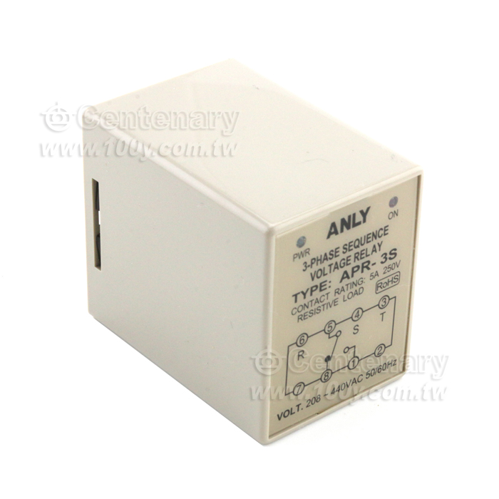 欠逆相檢知繼電器 208-440VAC - 45530 產品圖片