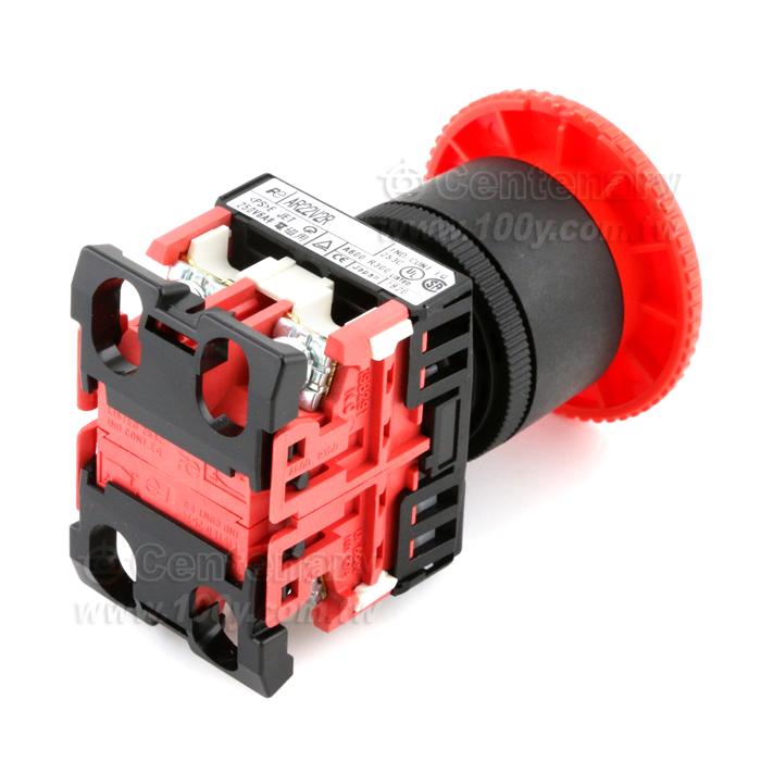 22mm_緊急按鈕開關 2NC 紅色 - 98802 產品圖片