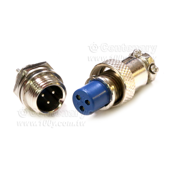 12mm螺紋開孔 3P連接頭 =GX12-3TS+3ZP - 58665 產品圖片