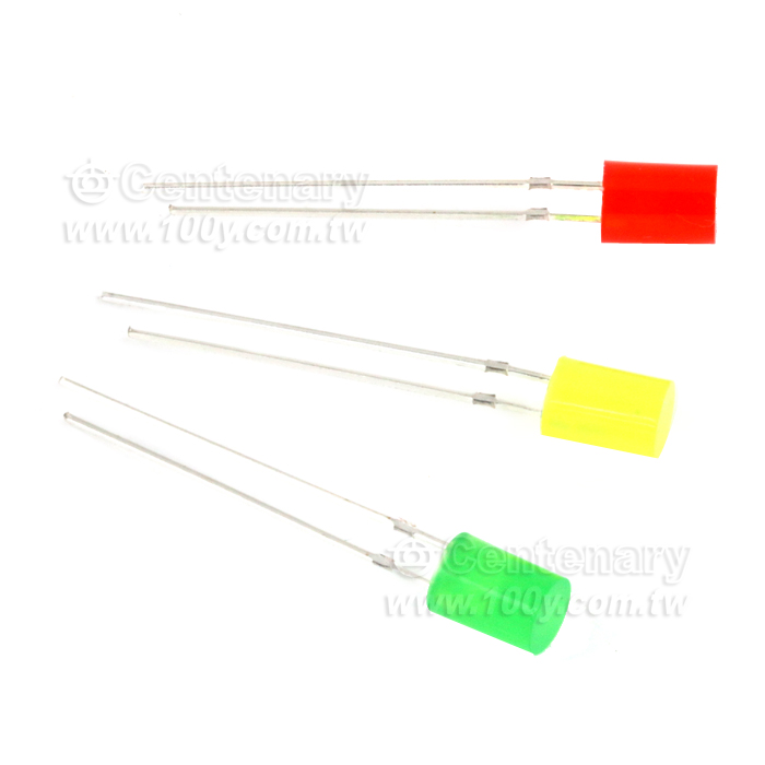 5mm平頭無邊黃色膠體 LED 黃光 長腳27-29mm - 100445 產品圖片