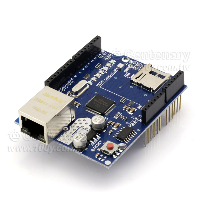 兼容Arduino Ethernet W5100 網路擴展板 - 100696 產品圖片