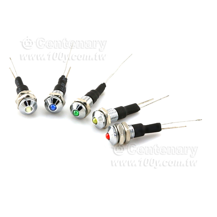 Φ6mm 5V 綠色 LED金屬指示燈 - 106971 產品圖片
