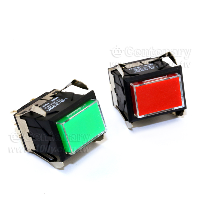 紅蓋長方型帶燈開關 28V - 114014 產品圖片