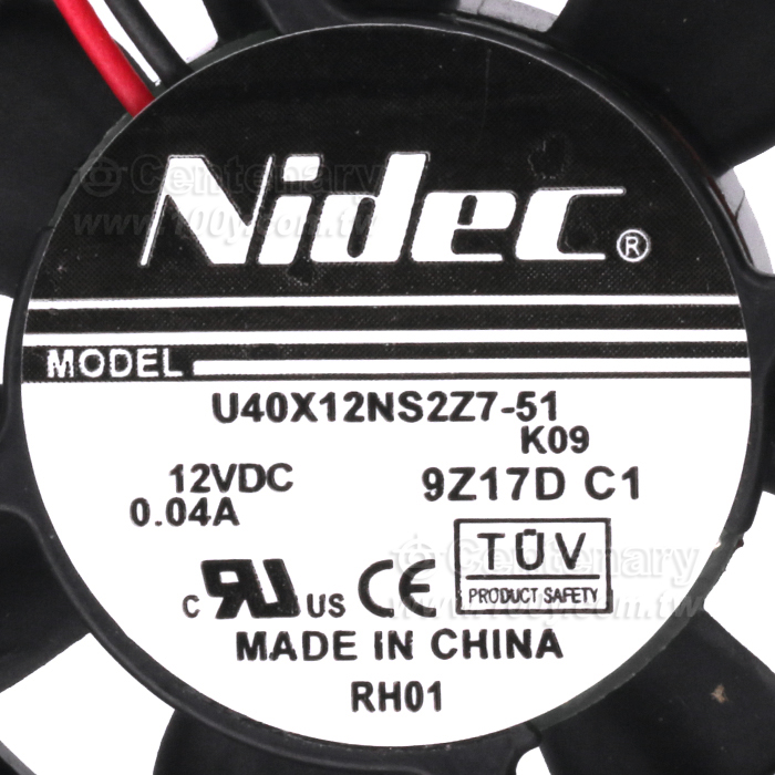 NIDEC_DC12V 帶線風扇 0.04A 0.48W40*40*10mm - 106789 產品圖片