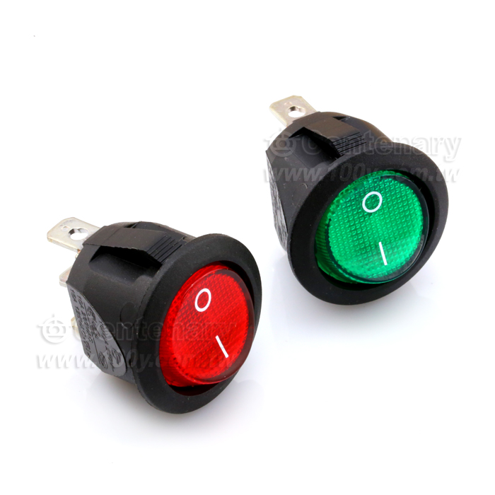 紅按鈕/黑底 (ROHS) 燈:250V - 52426 產品圖片