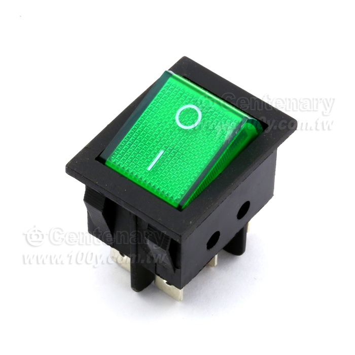附燈-綠按鈕/黑底 AC110-220V - 108301 產品圖片