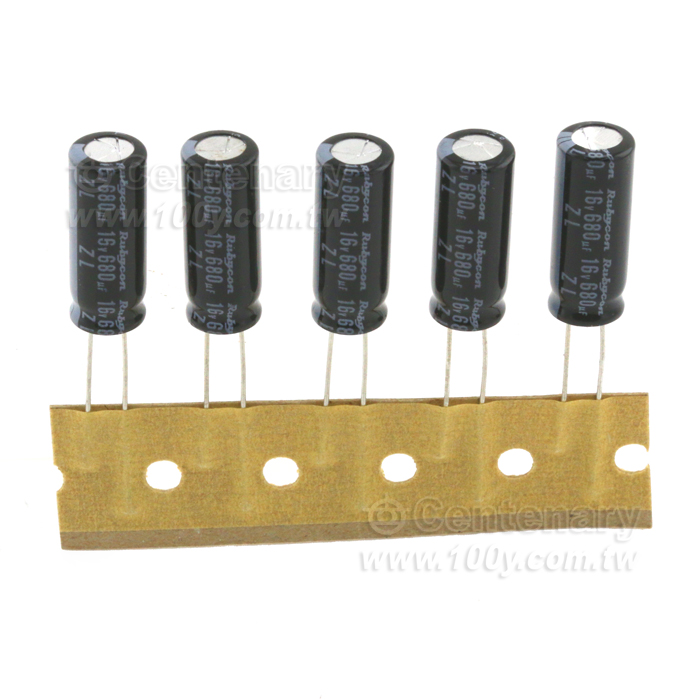 Rubycon_680uF/16V Miniature Aluminum Electrolytic Capacitor - 108760 Product Image