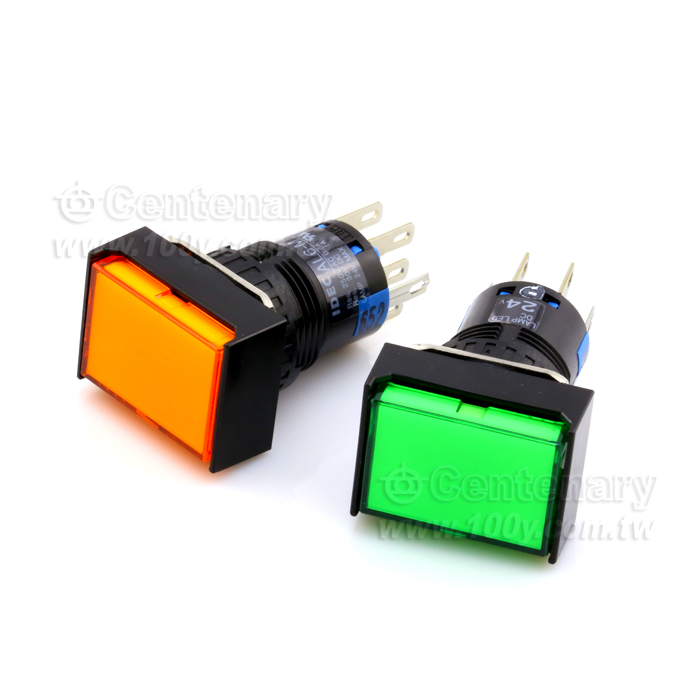 帶燈按鈕開關 長方基座 IP65 綠色 - 108173 產品圖片