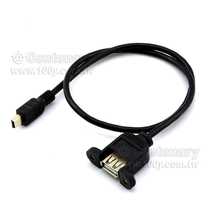 USB2.0母座(含固定座)轉MINI USB 公 - 108490 產品圖片