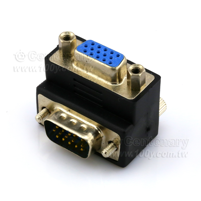 VGA 直角轉接頭 3排15公/15母 90度 - 102049 產品圖片