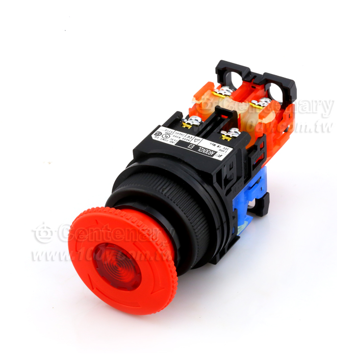 30mm 緊急按鈕開關 1NO+1NC LED 24V 紅色 - 109897 產品圖片