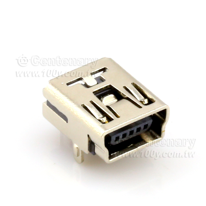 MiniUSB 5P/F 90° (ROHS)2腳插板 - 49867 產品圖片
